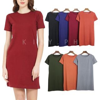 KILY.PH Oversized Dress Shirt Short Sleeve Cotton Spandex Casual Dress 6A0066