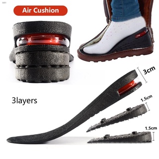 mga Kalakal sa stockAng bagong☇6cm Height Increase Insoles 3-layer Air Cushion Heel Insert Lift Shoe