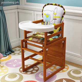 ▨Baby dining chair solid wood children s dining chair baby multifunctional seat 0-6 years old children dual-purpose dining dining table and chair