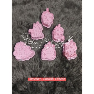 Unicorn Cookie Cutters and Stamper, 6-Style 3D Unicorn Cookie Cutters Set