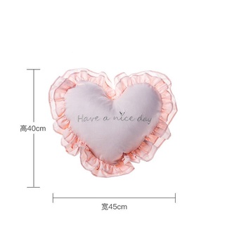 Maternity Pillows✟ஐ◎Lovely Nordic Pink Heart Cushion Pillow Baby Girl Room Decoration Cotton Covered (1)