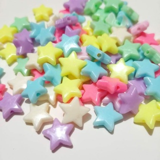 50pcs star pastel acrylic beads