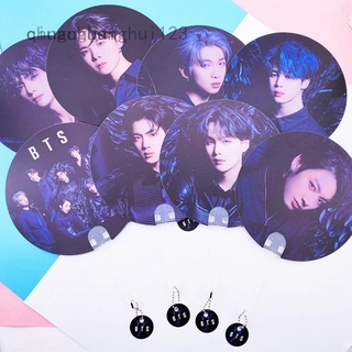 Round Hand Fan BTS Hand-Operated Fan with BTS Member’s Picture Unfoldable Fan with Handle(4H05)