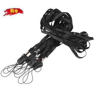 10x Black Lanyard Neck Strap For ID Pass Card Badge / Mobile Phone Holder
