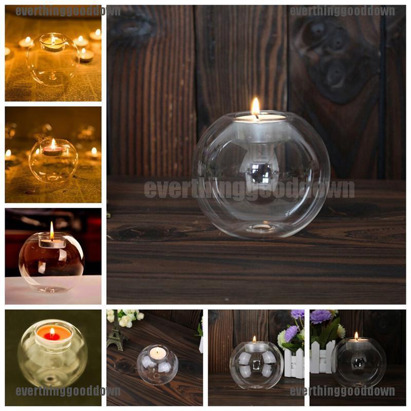 Crystal Glass Candle Holder Candlestick Home Party Decor
