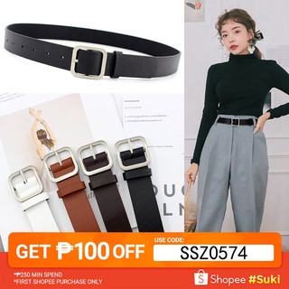 Korean Fashion Women Belts Leather Metal Buckle Waist Belts