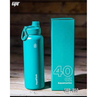 AQUAFLASK 40oz Wide mouth w/ cap Vacuum Insulated Drinking Water Bottle