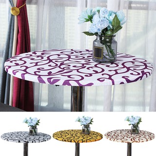 Modern Round Table Cover Stretch Tablecloths Fashion Style Home Decorative Elastic Wedding Party Table Cloth Tight Fit Fitted