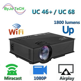 New Mini portable projector UC68 LED home micro projector UC68+ 1080P HD projector Better than UC46