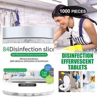 1000pcs/bottle 84 Disinfection Tablets Chlorine Sterilization Disinfection Effervescent Tablets 84