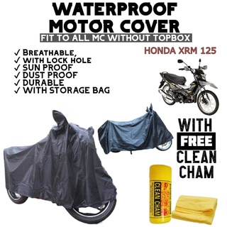 HONDA XRM 125 MOTOR COVER Original WITH FREE CHAM CLEAN waterproof Motorcycle Cover Black | COD