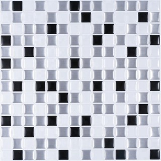 Sticker Wall tile 3D - Peel and Stick Kitchen or Bathroom Backsplash Black and White Mosaic