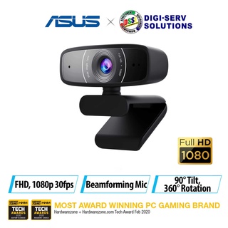 Asus Webcam C3 USB Camera with 1080p fps recording, beamforming microphone for better live-streaming