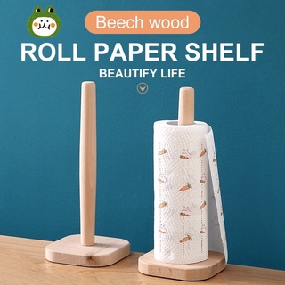 Countertop Vertical Tissue Holder Rack Bamboo Paper Towel Stand for Kitchen Living Room Bedroom Home (1)