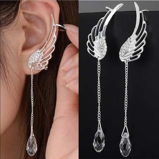 earrings✆◑❅Angel Wing Earring Crystal Earrings Drop Dangle Ear Stud for Women Gift