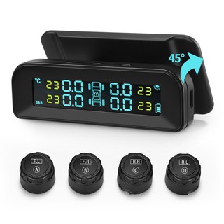 Solar Power Car TPMS Tire Pressure Monitoring System LCD Real Time Display Tyre Pressure Alarm Syste
