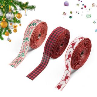 High Quality New Snowflake Text Elk Plaid 6 Styles Printing Grosgrain Satin Ribbons Christmas (1)