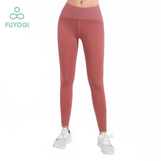 FUYOGI Leggings High-Waist Yoga Pants Abdominal Elastic Thin Ribbed Tight Fitness Pants Running Training Sportswear