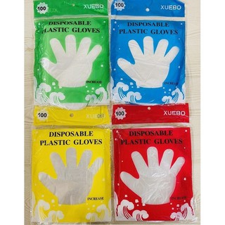 100Pcs Eco-friendly Disposable Gloves One-off Plastic Gloves For Food Cleaning Cooking kitchen acces