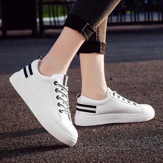 z&h White Sneakers rubber shoes for women low cut cusual shoes korean fashion shoes flat shoes