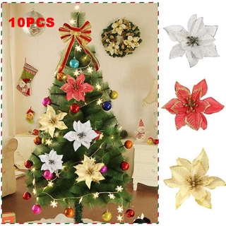 [RuiSursun] 10PCS Artificial Flowers Christmas Decorations for Home Xmas Tree Ornaments Christmas decor