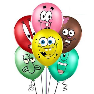12pcs Cartoon Spongebob Latex Balloons Set Kids Birthday Party Decorations Helium Balloon Supplies
