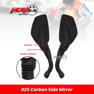 Mirrors & Accessories◎✥✙R20 Motorcycle Side Mirror Carbon- Universal Yamaha and Honda Thread (1)