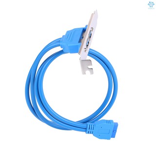 USB 3.0 Dual Port PCI Bracket Cable Motherboard to Back of Computer Case 20pin Header Connector Cable Adapter