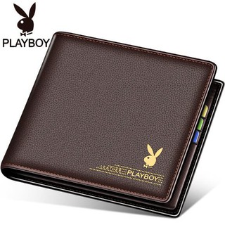 Playboy Man Purse PU Leather Short Wallet Card Photo Holder