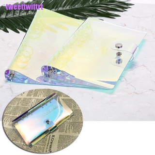 [tweettwittrt]a5/a6 transparent laser binder loose leaf ring binder notebook planner cover