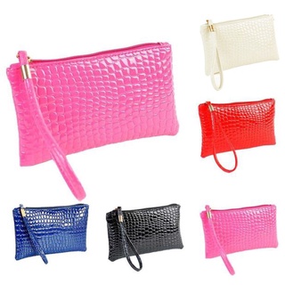 【♊️Ready Stock】Women Crocodile Leather Clutch Handbag