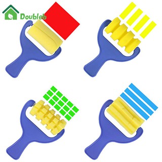 [HOT] 4pcs sponge brush paint brushplastic handle children painting graffiti toy