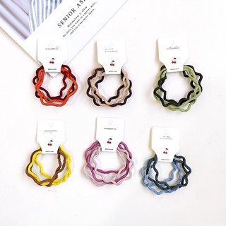 Pack of 4 Candy Gradient Color Wavy Hair Rope Simple Small Hair Tie Women's Fashion Accessories