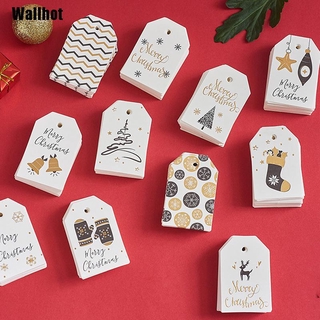 [Wallhot] 100PCS Christmas DIY Kraft Tags Labels Gift Wrapping Paper Hang Tags Paper Cards 5Gkh