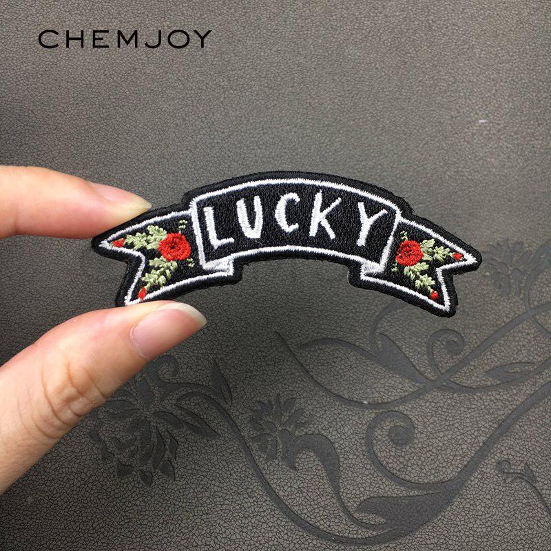 Lucky Embroidery Iron on Letter Patch Sew Applique Badges