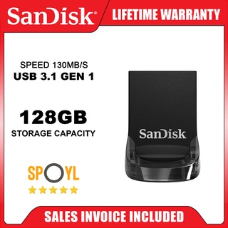 Sandisk 128GB USB Flash Drive Ultra Fit Flash Drive USB 3.1 ( SDCZ430 - 128G - G46 ) - Spoyl store