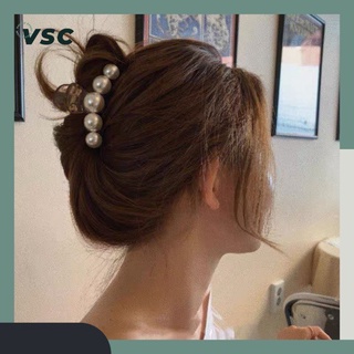 Korean Elegant Girl Pearl Big Hairpin Hair Clips Hair Catch CLIPS Hair Accessory
