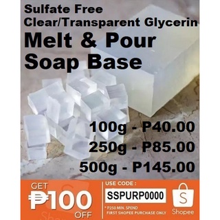CLEAR / TRANSPARENT Glycerin Melt and Pour Soap Base (Sulfate Free) 100g - 500g (1)