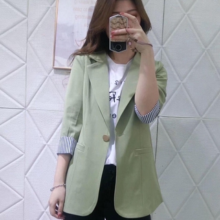 Ready Stock New Fashion Loose Plus Size Thin Casual Blazer,Summer Indoor Long-sleeved Air-conditioned Clothes