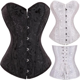 Waist Trainer Lace-Up Overbust Corset Top Bustier Printing Cincher Shaper
