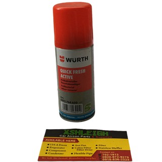 Wurth Quick Fresh Bac to Zero Odor Eliminator car aircon