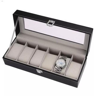 Watch box▩∏Watch Box 6 Grid Leather Display Jewelry Case Organizer (6)