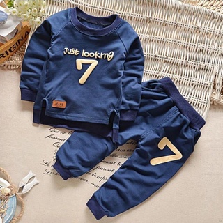 IU--Winter Warm Toddler Kids Baby Boy T-shirt Tops+Long Pants Outfit Clothes (1)
