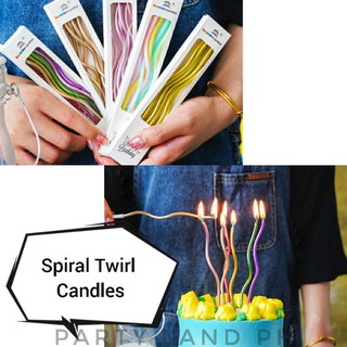Long Spiral Twirl Candle for Cake Birthday Party Decoration