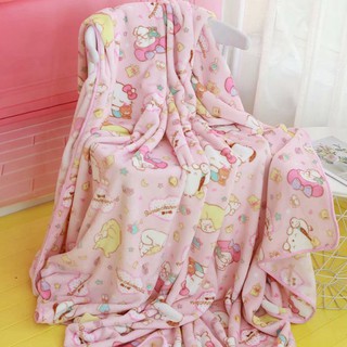 Pink Melody Flannel Cartoon Blanket Summer Air Conditioning Blanket Office Nap Blanket Single Double Dormitory Blanket