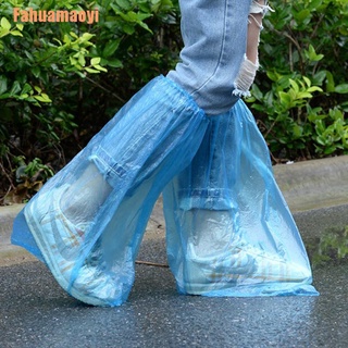 （Fahuamaoyi）5Pair Disposable waterproof thick plastic rain shoe covers anti-slip