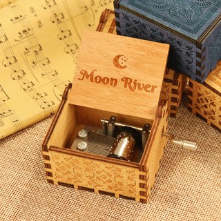 Wooden Music Box Hand Cranked Musical Box Birthday Gift (3)