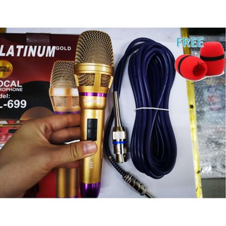 Heavy Duty Quality Platinum SHURE YAMAHA 699 wire microphone with 10 meter Free mic Foam