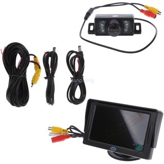 insBang 4.3" LCD Monitor Car Reverse Rear View Back Up Camera Wired Kit Night Vision
