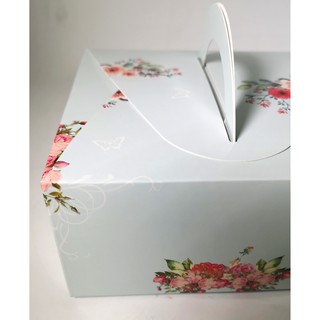 FP1108 (10pcs) Pastry Food Gift Box Pastry Cookies Box with Handle Floral Gift Box (4)